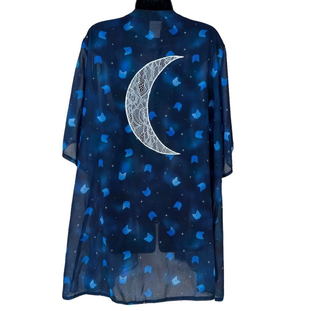 Torrid Sailor Moon Lace Moon Luna Cat Head Print Kimono